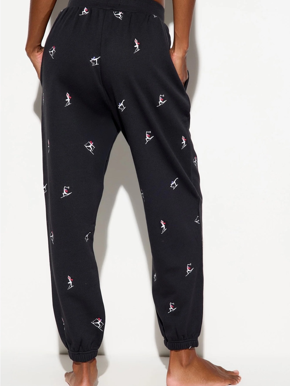 Small spiritual gangster namaski Hudson sweatpants joggers black embroidered ski - Picture 2 of 13